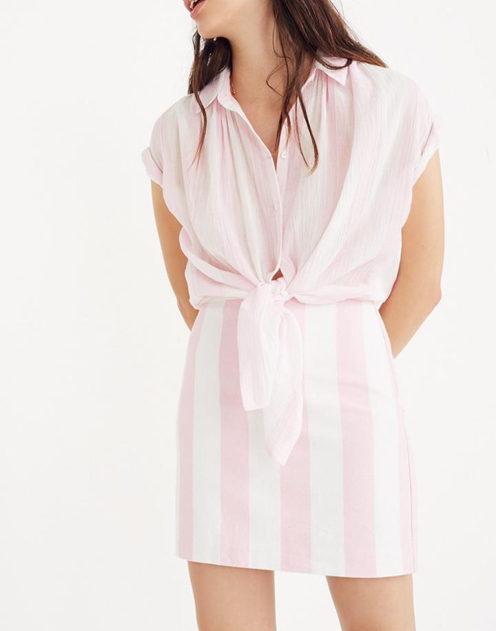 Madewell Gamine Skirt In Cara Stripe