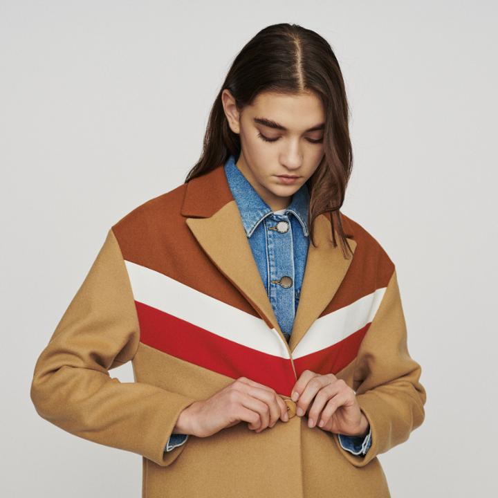 Maje Oversize Coat In Virgin Wool
