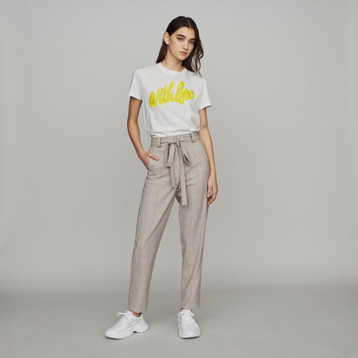 Maje Belted Checked Trousers