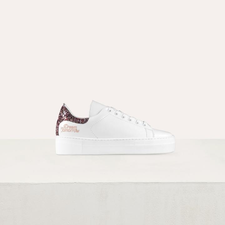 Maje Leather Sneakers With Sequin Detail
