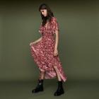 Maje Long Asymmetric Printed Dress
