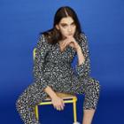 Maje Printed Jumpsuit Smocked At Waist
