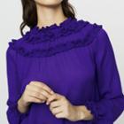 Maje Crepe Top With Ruffles