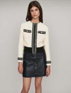 Maje Zipped Tweed-style Contrast Jacket