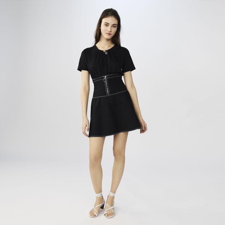 Maje Linen T-shirt With Crochet Collar
