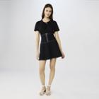 Maje Linen T-shirt With Crochet Collar