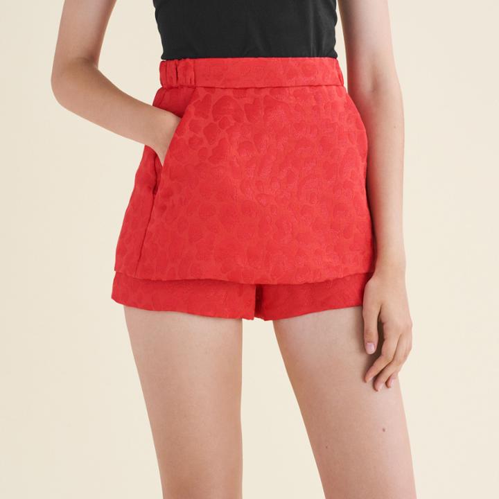 Maje Jacquard Shorts With Leopard Motifs