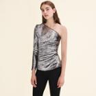Maje Asymmetrical Sequinned Top