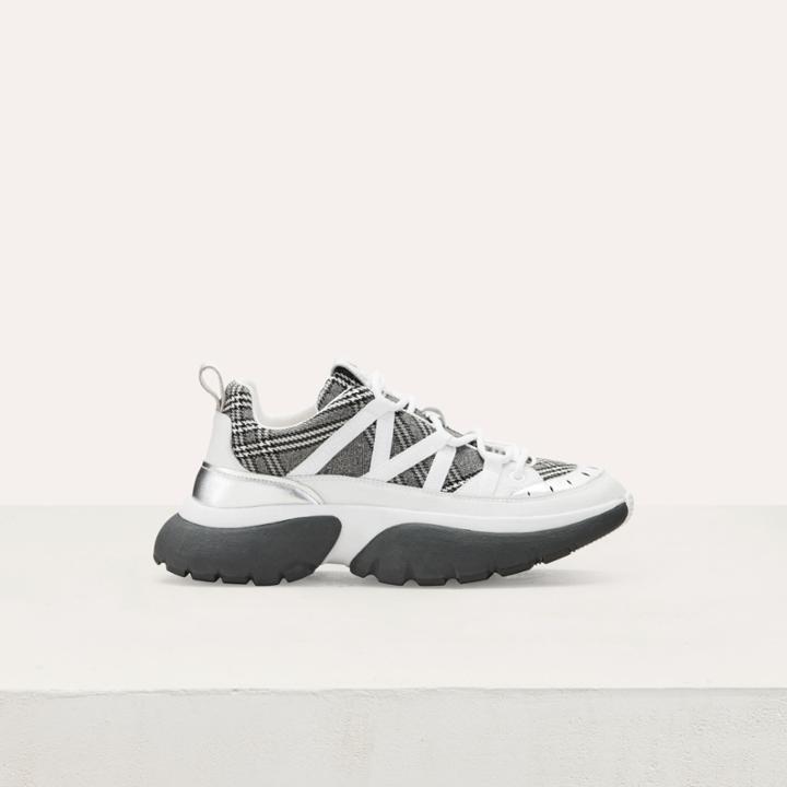 Maje Xxl Sneakers With Houndstooth Detail
