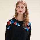 Maje Fine Knit Jumper With Embroidery