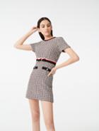 Maje Lurex Tweed-style Dress With Bands