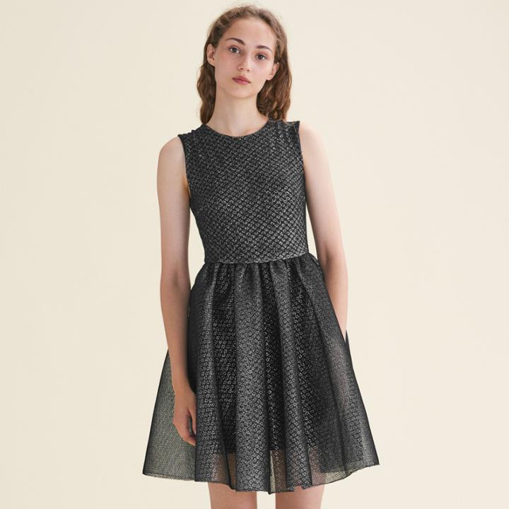Maje Tulle And Lurex Sleeveless Dress