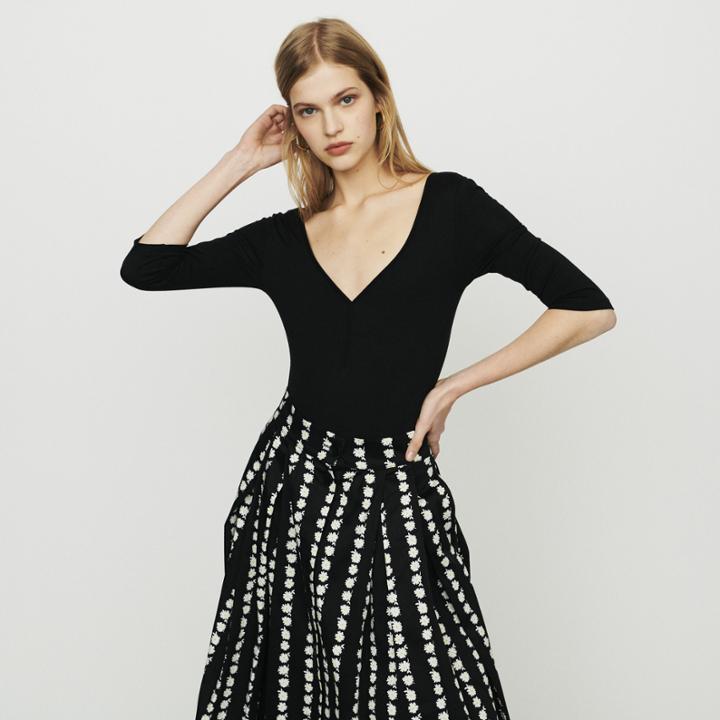Maje Long Sleeve Bodysuit