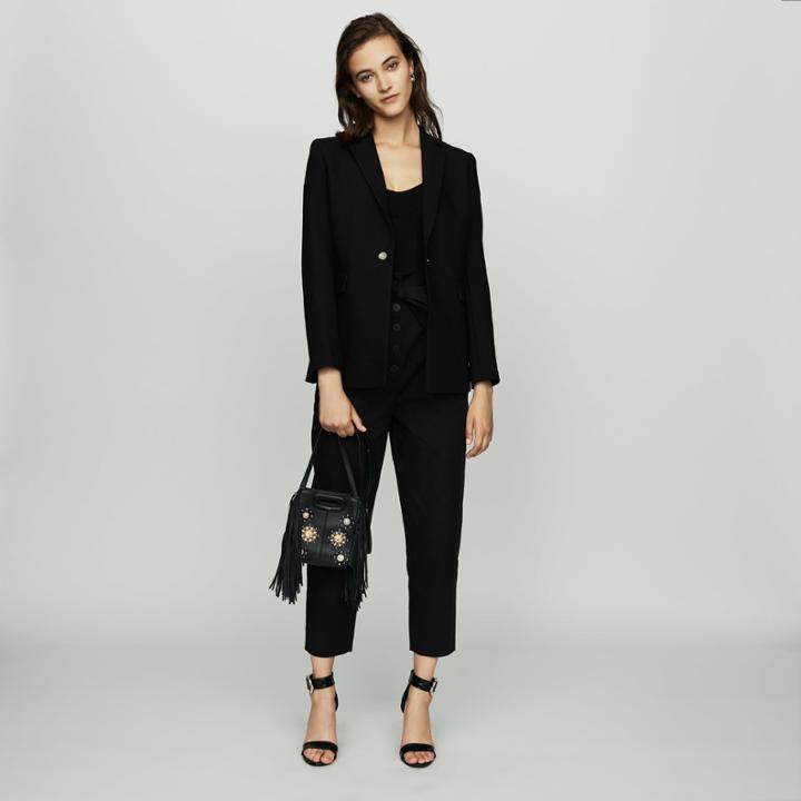 Maje Suit Jacket With Pressed Detailing