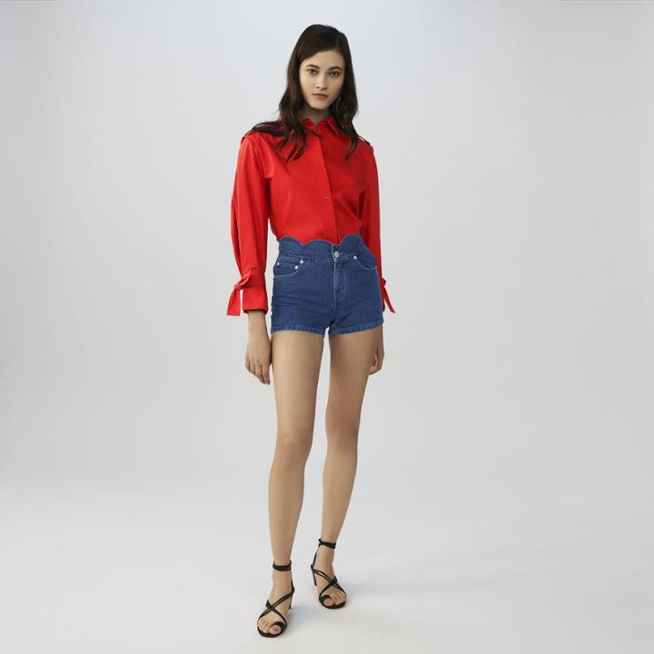 Maje Jean Shorts With Novelty Seaming
