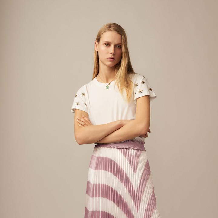 Maje T-shirt With Embroidered Bees