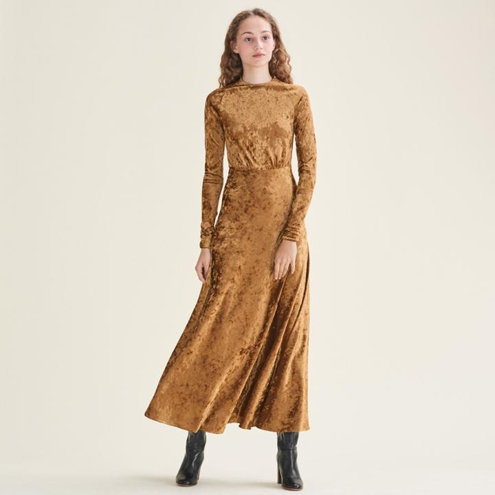 Maje Long Velvet Dress