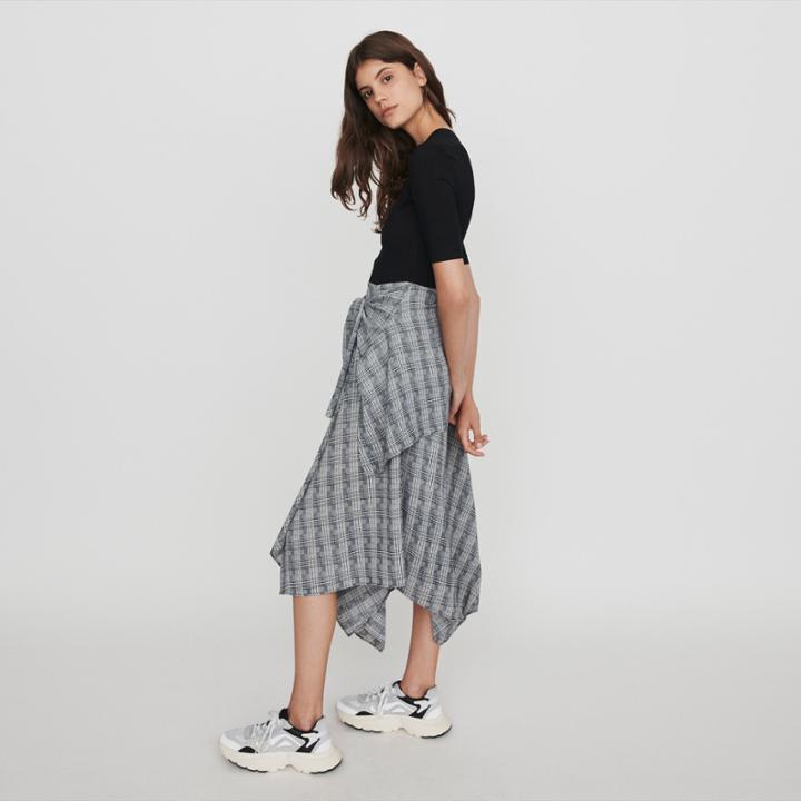 Maje Trompe-l'oeil Dress With Scarf Skirt