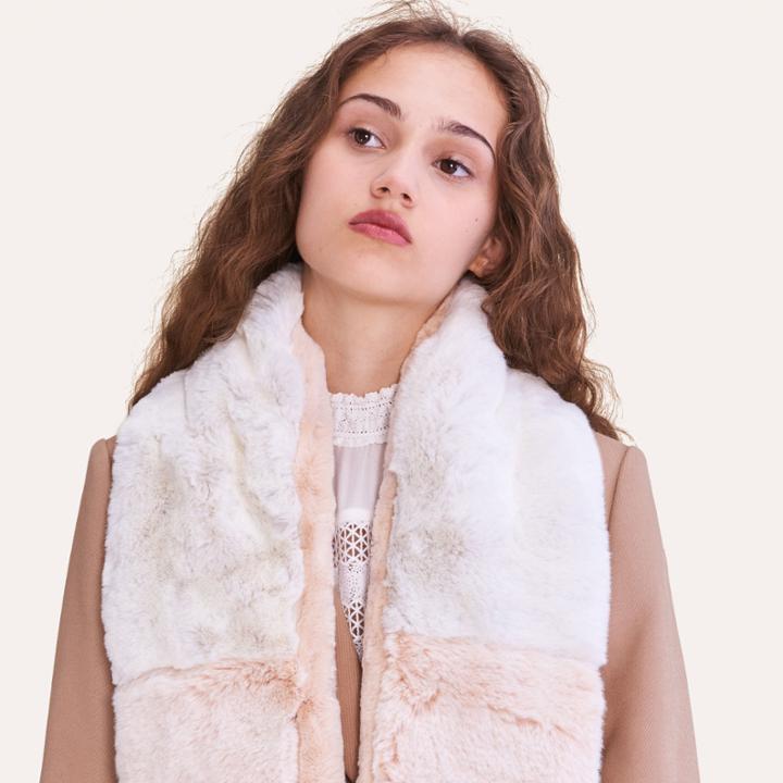 Maje Two-tone Faux Fur Scarf