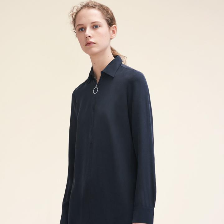 Maje Silk Shirt With Zip