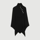 Maje Funnel Collar Poncho In Wool Blend