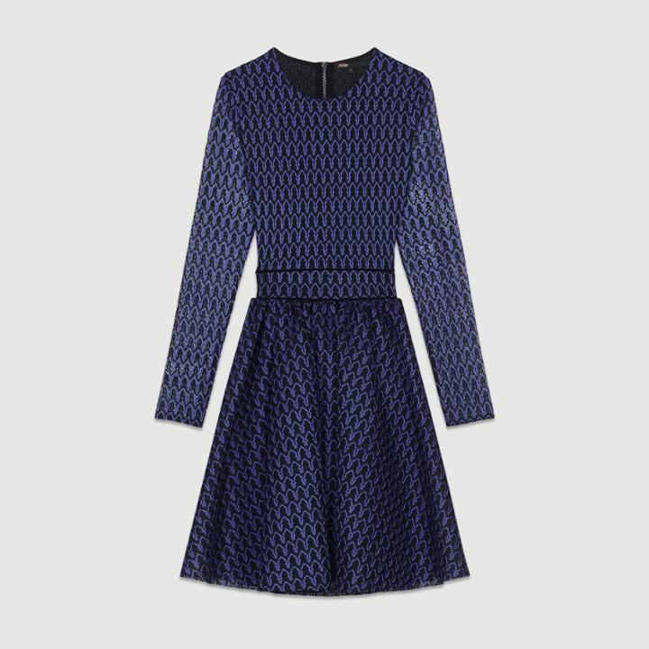 Maje Skater Skirt In Basket Knit