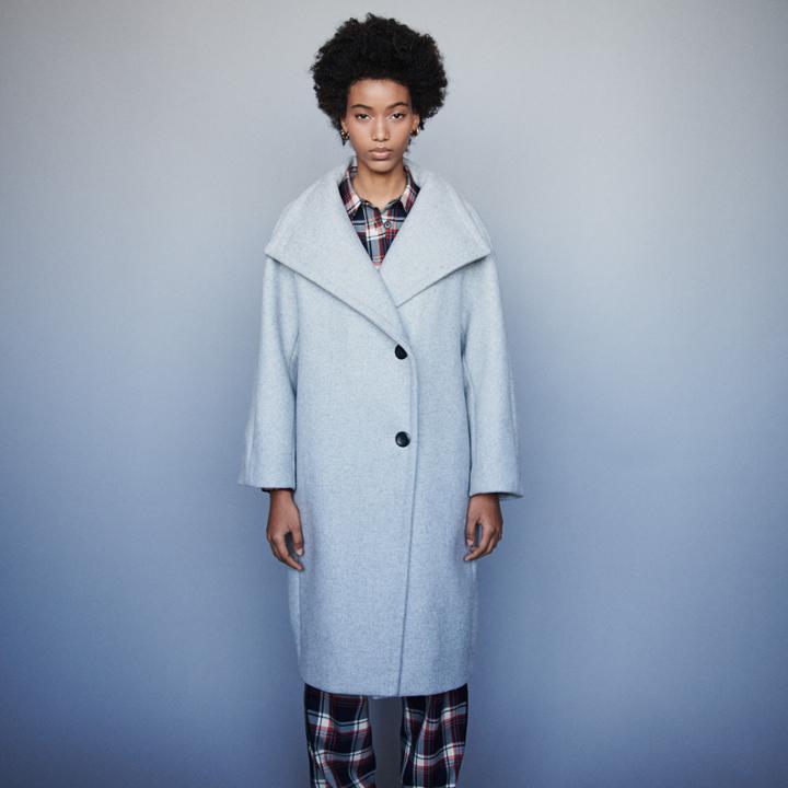 Maje Longwool Coat With Wide Collar