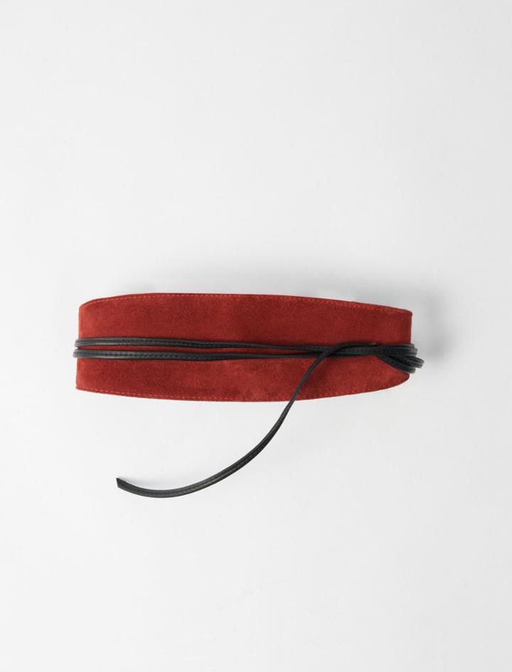 Maje Suede Belt With Lace.