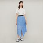Maje Long Pleated Embroidered Skirt