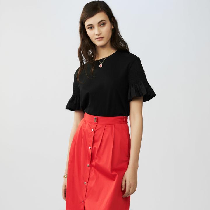 Maje Cotton Flounce T-shirt