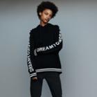 Maje Oversize Hooded Graphic Sweater