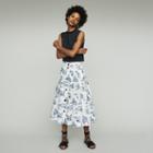 Maje Midi Skirt With Paris Print