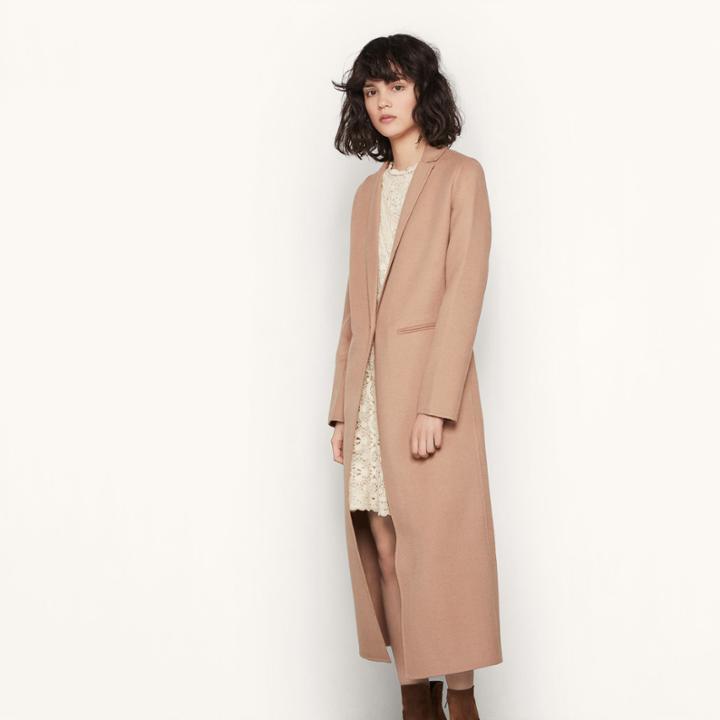 Maje Long Double-sided Wool Coat