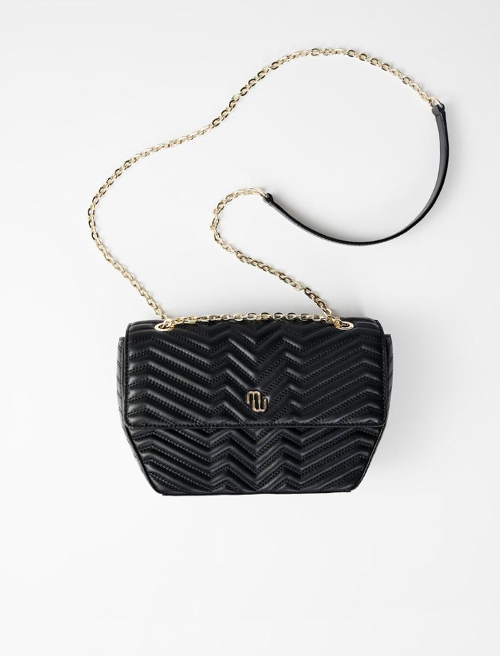 Maje Red Quilted Leather Flap Handbag