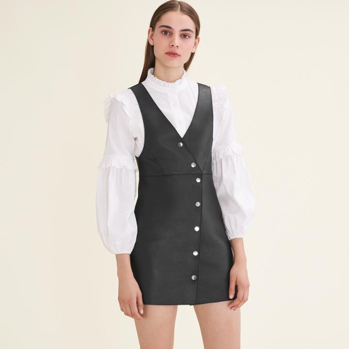 Maje Leather Sleeveless Dress