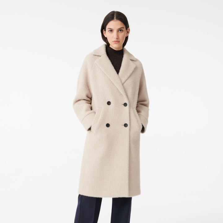 Maje Double-breasted Mini Houndstooth Coat