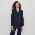 Maje Pinstriped Double Breasted Jacket