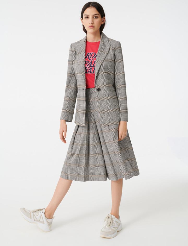 Maje Single-breasted Checked Blazers