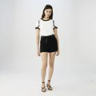 Maje Crepe Top With Lace Detail