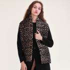 Maje Leopard Print Quilted Scarf