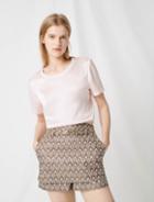 Maje Material Mix Cotton And Silk T-shirt