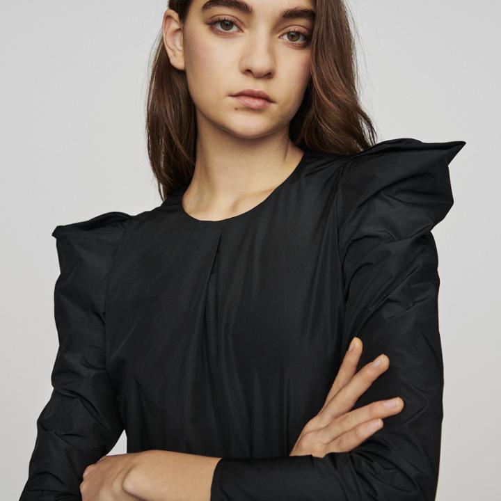 Maje Taffeta Top With Shoulder Detailing