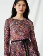 Maje Belted Floral Dress
