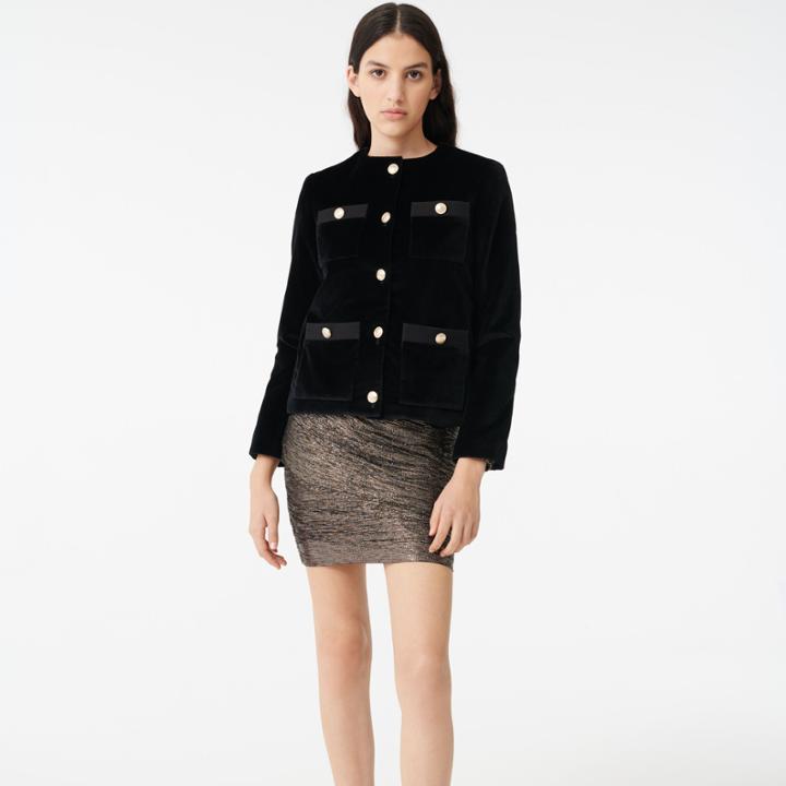 Maje Velvet Jacket With 4 Pockets