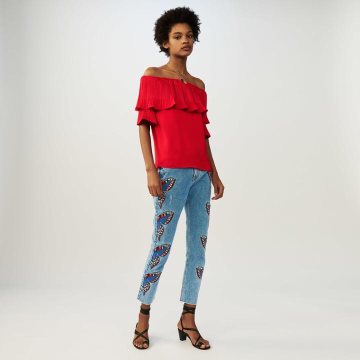 Maje Pleated Frills Top