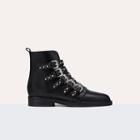 Maje Leather Ankle Boots With Studs