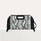 Maje M Duo Clutch In Python Leather