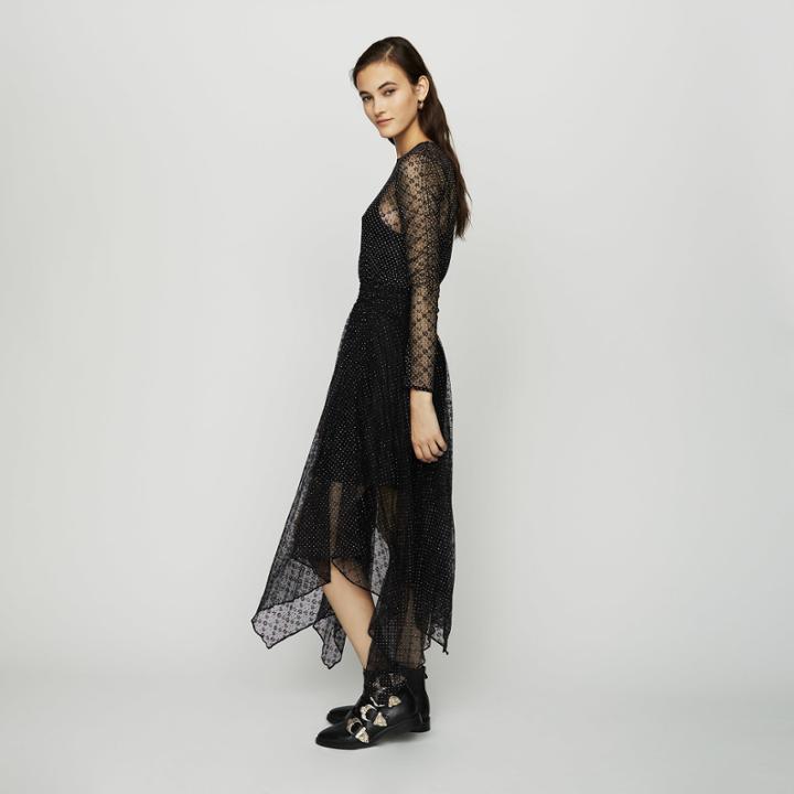 Maje Dress In Tulle With Plumetis