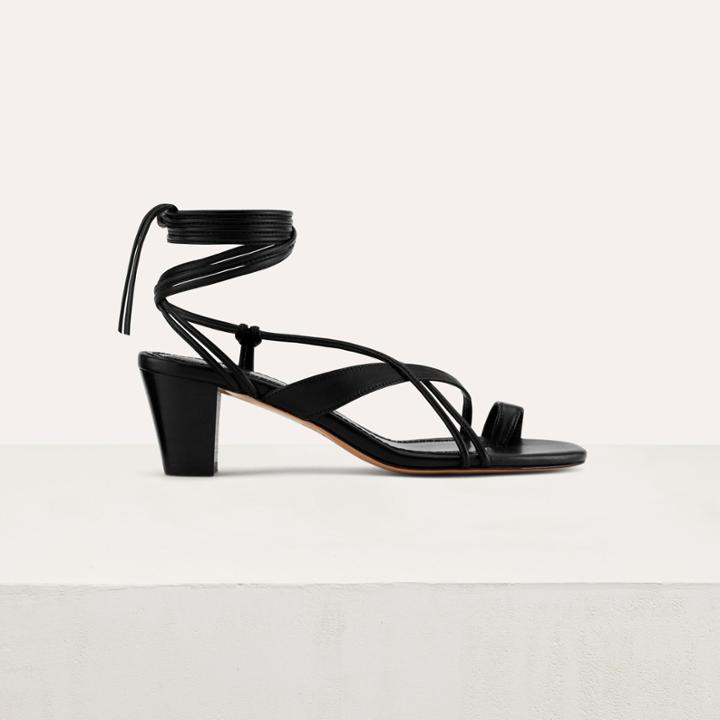 Maje Kitten Heel Tie-back Sandals
