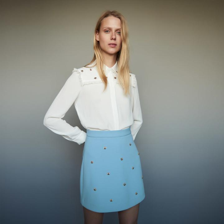 Maje Skirt With Bee Embroidery